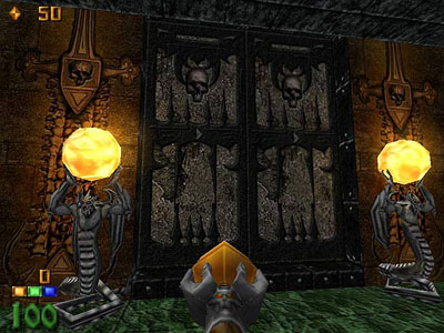 Screenshot depicting the use of high-resolution textures in jDoom