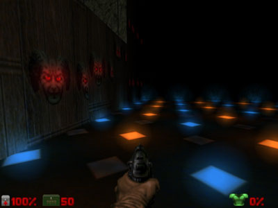 Screenshot depicting the effects of Light Decorations in jDoom