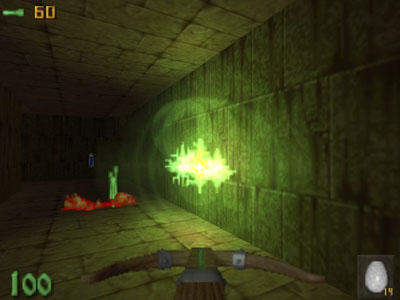Screenshot depicting dynamic lighting in jHeretic