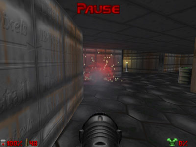 Screenshot depicting a Particle Generator explosion in Doomsday