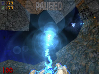 Screenshot depicting heavy use of lens flare effects in JHexen